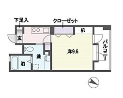 アントゥール薬院 1Kの間取図画像
