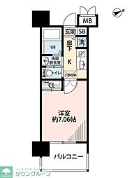 サヴォイザ・ブルネット 1Kの間取図画像