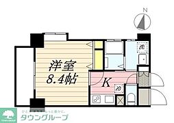 キルンズ西新 1Kの間取図画像
