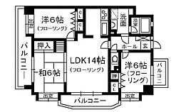 オリエントハイツ小戸 3LDKの間取り