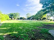 芝生広場　約450ｍ　緑豊かな公園です。