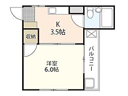 M.Aビル 1Kの間取図画像