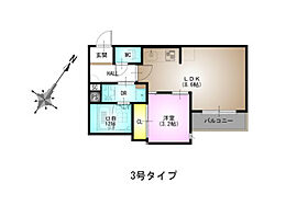 広島県広島市中区江波西1丁目（賃貸アパート1LDK・2階・30.11㎡） その2