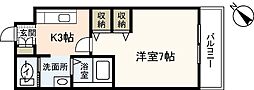 カーサ大塚2nd 1Kの間取図画像