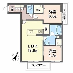 Ｍａｉｓｏｎ　ｄｅ　Ｃｏｌｌｉｎｅ 3階2LDKの間取り