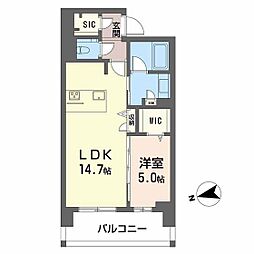 シャーメゾンステージ中央通り 11階1LDKの間取り