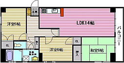 第2山幸マンション 3LDKの間取図画像