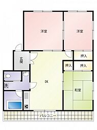 コーポ三宅 3DKの間取図画像