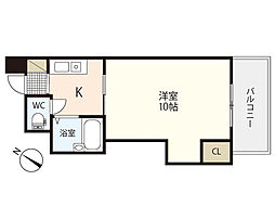 デュウオコート 1Kの間取図画像