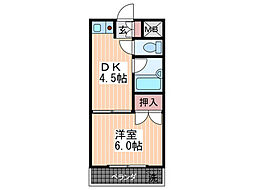 モイトラビル 1DKの間取図画像