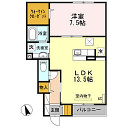 メゾンヴァンベール 1LDKの間取図画像