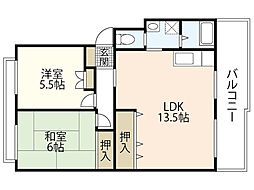 マルヒロハイツ 2LDKの間取図画像