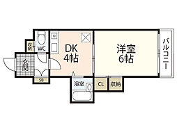 アネックス十日市 1DKの間取図画像