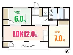 コーポ為広 2LDKの間取図画像