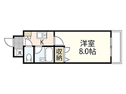 安井マンション 1Kの間取図画像