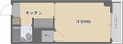 ロビンマンション ワンルームの間取図画像