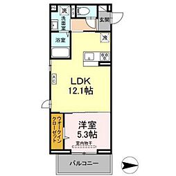 グレイスガーデンA 3階1LDKの間取り