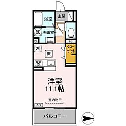 グレイスガーデンA ワンルームの間取図画像