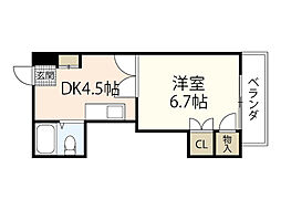 ポエムサンライズ 1DKの間取図画像