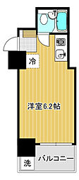 ダイアパレス舟入中 ワンルームの間取図画像