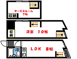 第7シティビル ワンルームの間取図画像