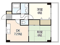 K.Nサクセス・フォート 2DKの間取図画像