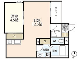 Regalest-F 井口2 2階1LDKの間取り