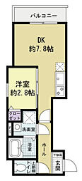 GreenHILLV 1LDKの間取図画像