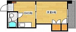 コーポ平和 1DKの間取図画像