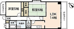 メゾン清雅 2LDKの間取図画像