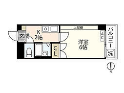 シャンポール昭和町 1Kの間取図画像