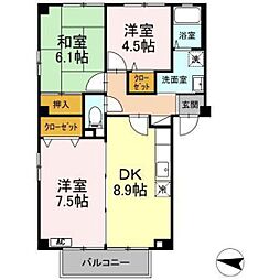 ハイム城山 3DKの間取図画像