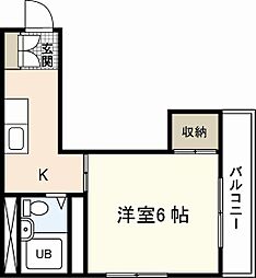 大光ビル 1Kの間取図画像