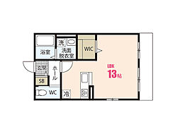 プライムリュクスフラット ワンルームの間取図画像