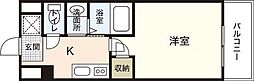 リバーサイド夢園 1Kの間取図画像