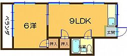 メゾンひばり 1LDKの間取図画像