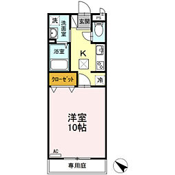 プリメーラ石井城上 1Kの間取図画像