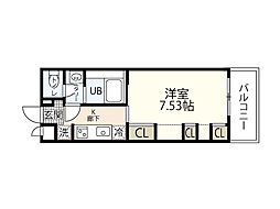 LaSoireeUjina 1Kの間取図画像