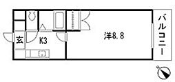 ウイル緑井 1Kの間取図画像