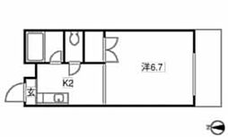 みどりハイツ 1Kの間取図画像