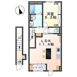 仮)スイートモダン船越 1LDKの間取図画像