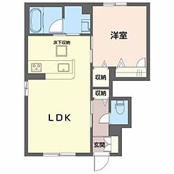 コントレイル 1LDKの間取図画像