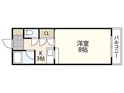 アークナカシマ 1Kの間取図画像