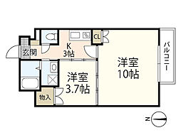 Marionette9 2Kの間取図画像
