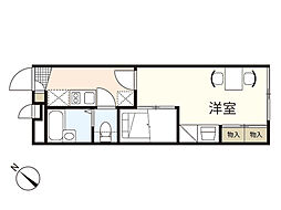 レオパレスもみじ3 1Kの間取図画像