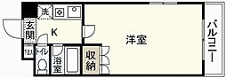 サンローレル串戸 1Kの間取図画像