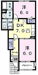 ダンデライオンC 2DKの間取図画像