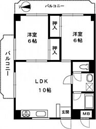 第5松本ビル 2LDKの間取図画像