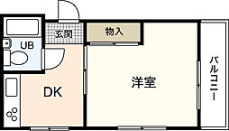 藤野ビル 1Kの間取図画像