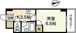 ソレイユ平和大通り 1Kの間取図画像